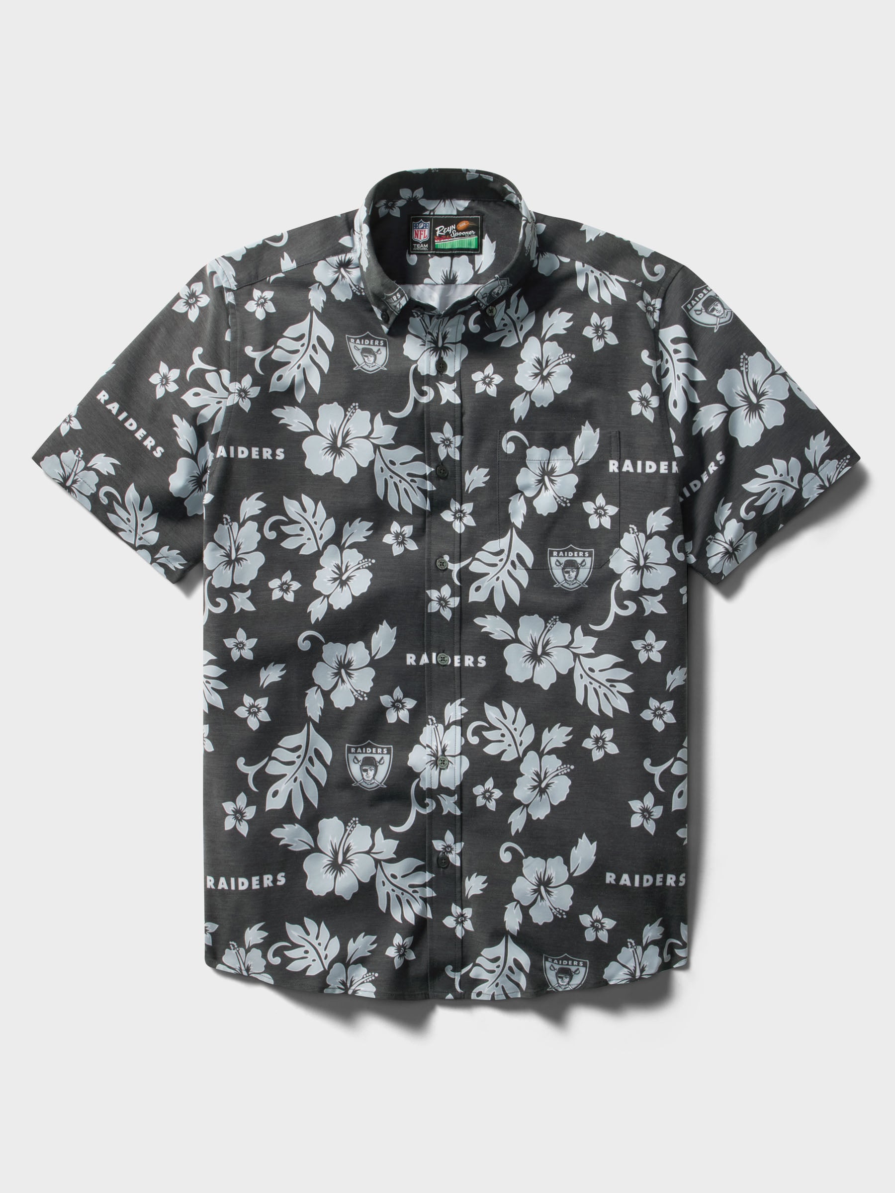 Reyn Spooner RAIDERS THROWBACK PERFORMANCE ALOHA SHIRT in BLACK