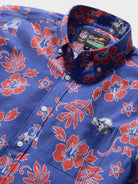 Reyn Spooner NEW ENGLAND PATRIOTS THROWBACK PERFORMANCE ALOHA SHIRT in BLUE