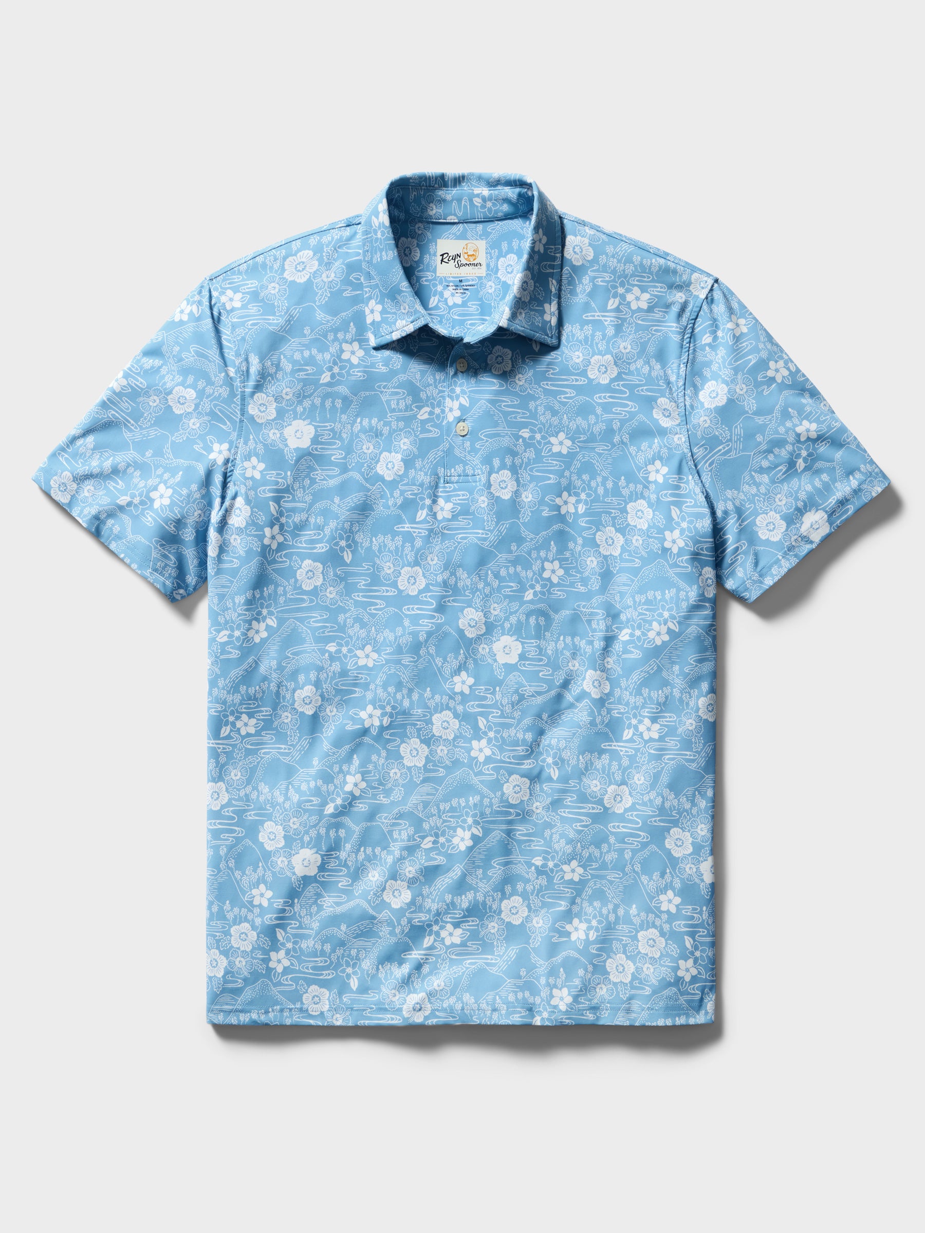 Reyn Spooner SAKURA FIELDS PERFORMANCE POLO in ALLURE BLUE