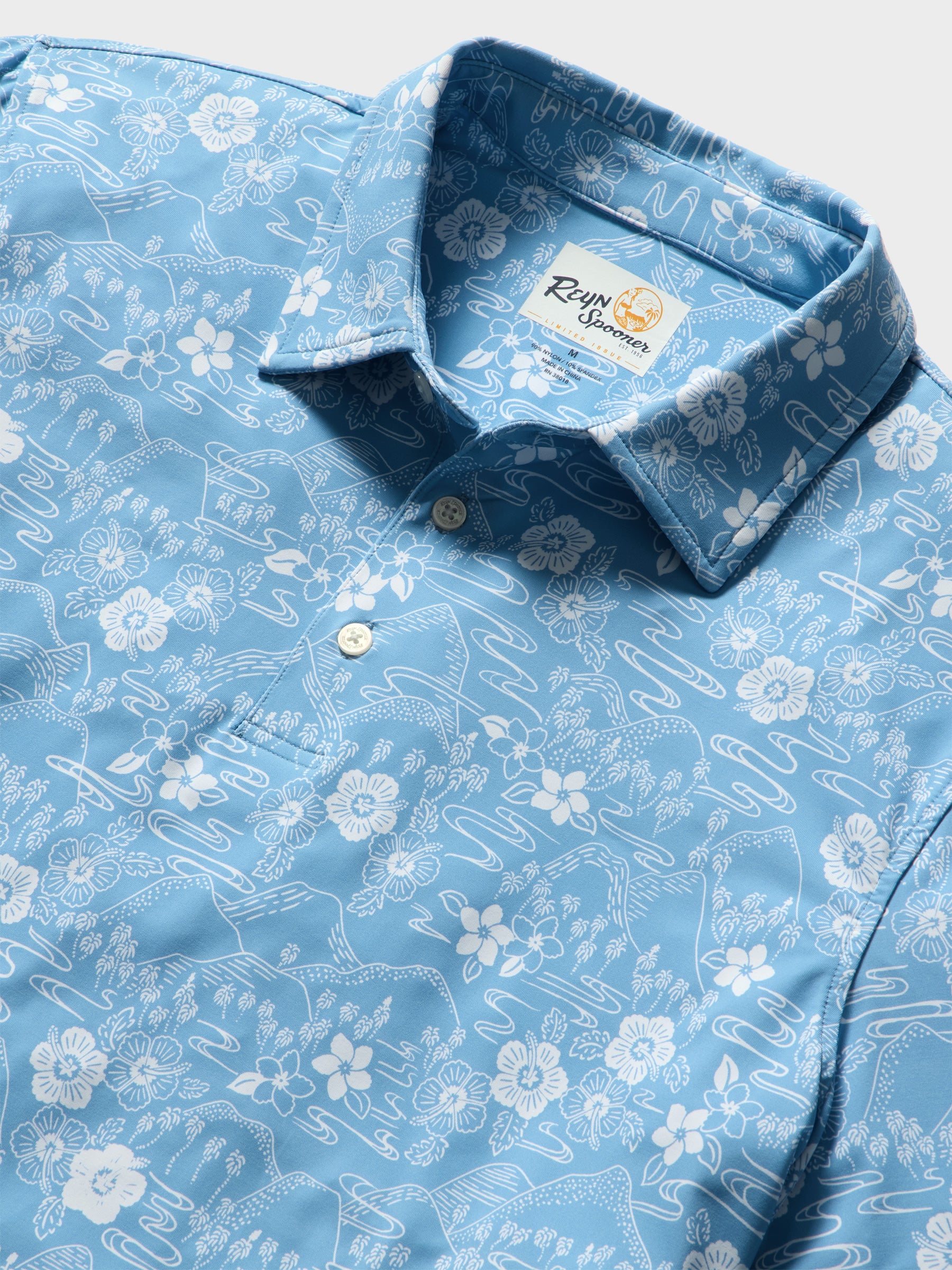 Reyn Spooner SAKURA FIELDS PERFORMANCE POLO in ALLURE BLUE