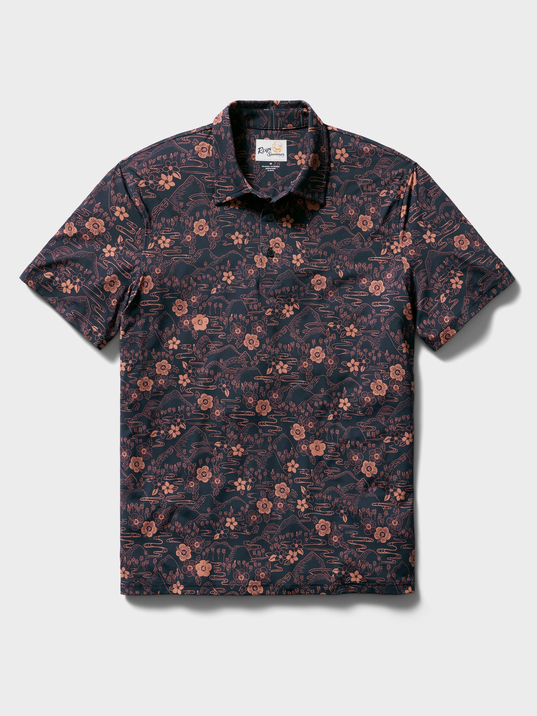 Reyn Spooner SAKURA FIELDS PERFORMANCE POLO in INDIGO