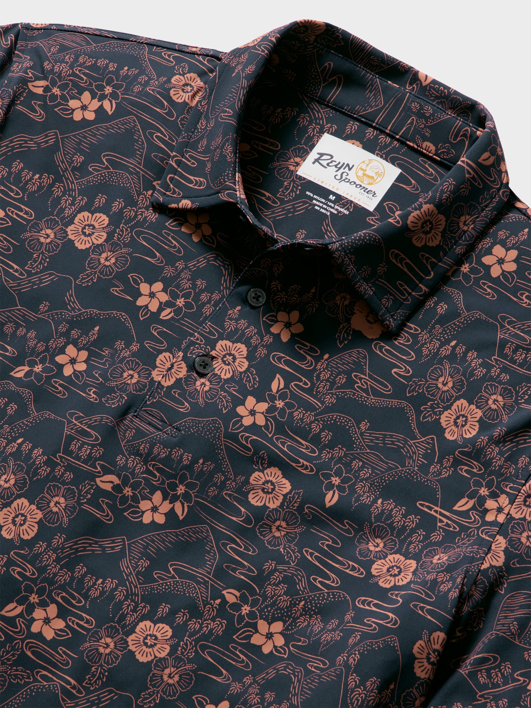 Reyn Spooner SAKURA FIELDS PERFORMANCE POLO in INDIGO