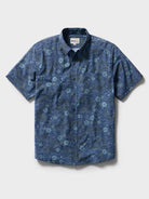 Reyn Spooner SAKURA FIELDS PERFORMANCE ALOHA SHIRT in NAVY