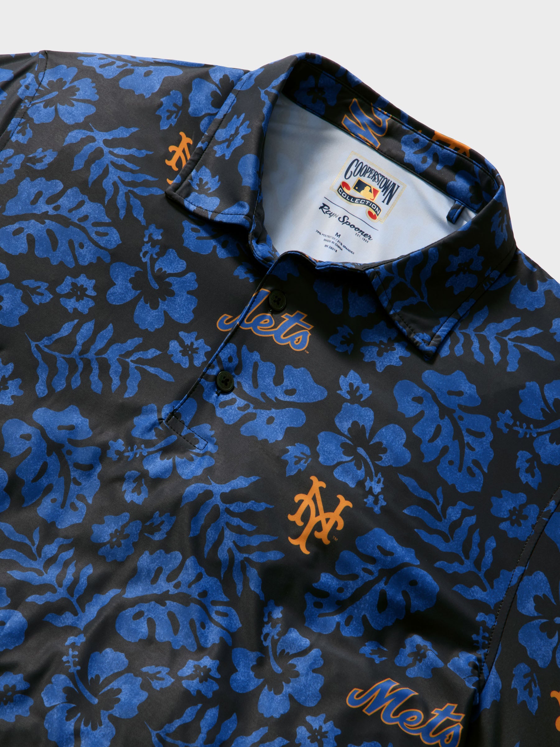 Reyn Spooner MLB® NEW YORK METS COOPERSTOWN PERFORMANCE POLO in BLACK