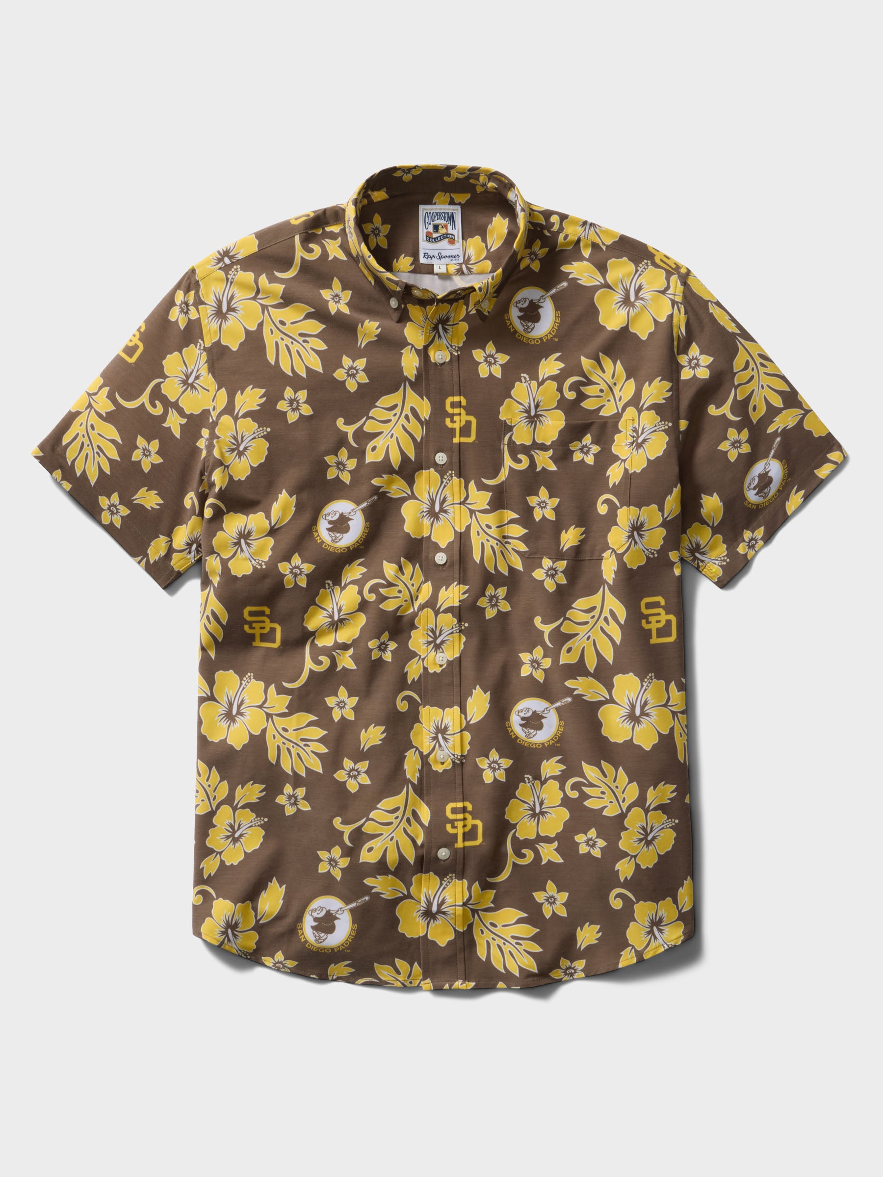 Reyn Spooner MLB® SAN DIEGO PADRES COOPERSTOWN PERFORMANCE ALOHA SHIRT in BROWN