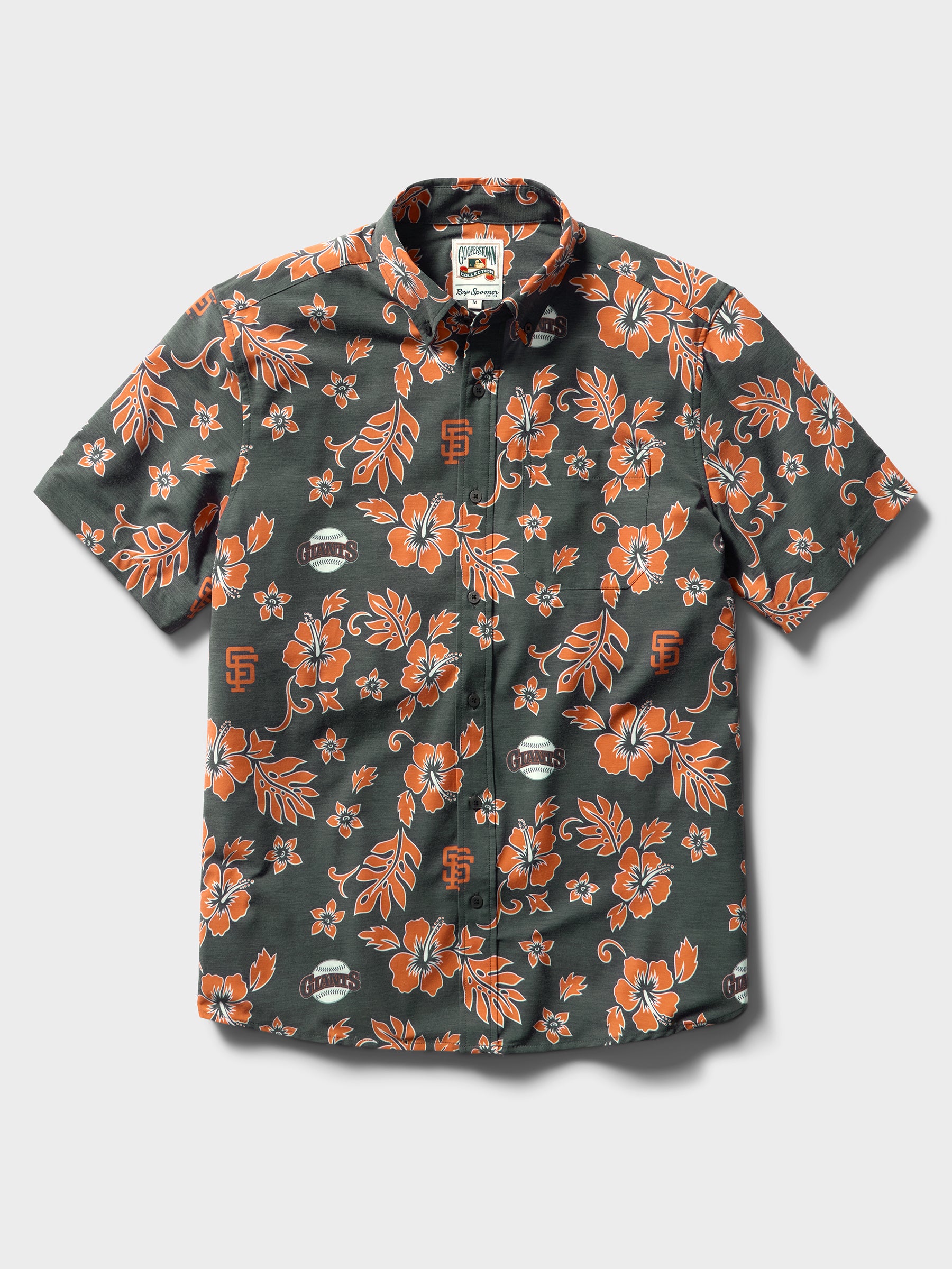 Reyn Spooner MLB® SAN FRANCISCO GIANTS COOPERSTOWN PERFORMANCE ALOHA SHIRT in BLACK