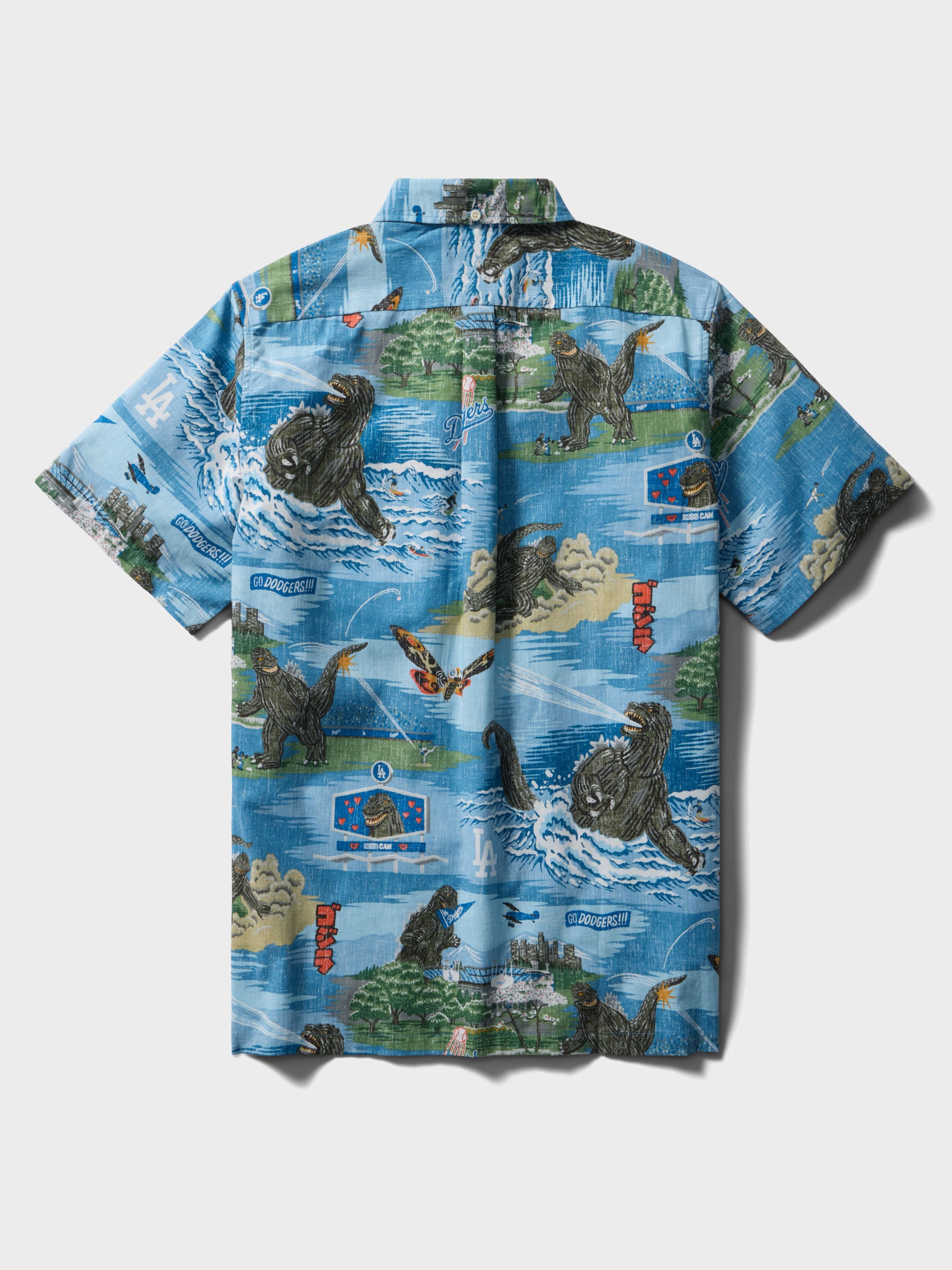 Reyn Spooner MLB® LOS ANGELES DODGERS GODZILLA ALOHA SHIRT in BLUE