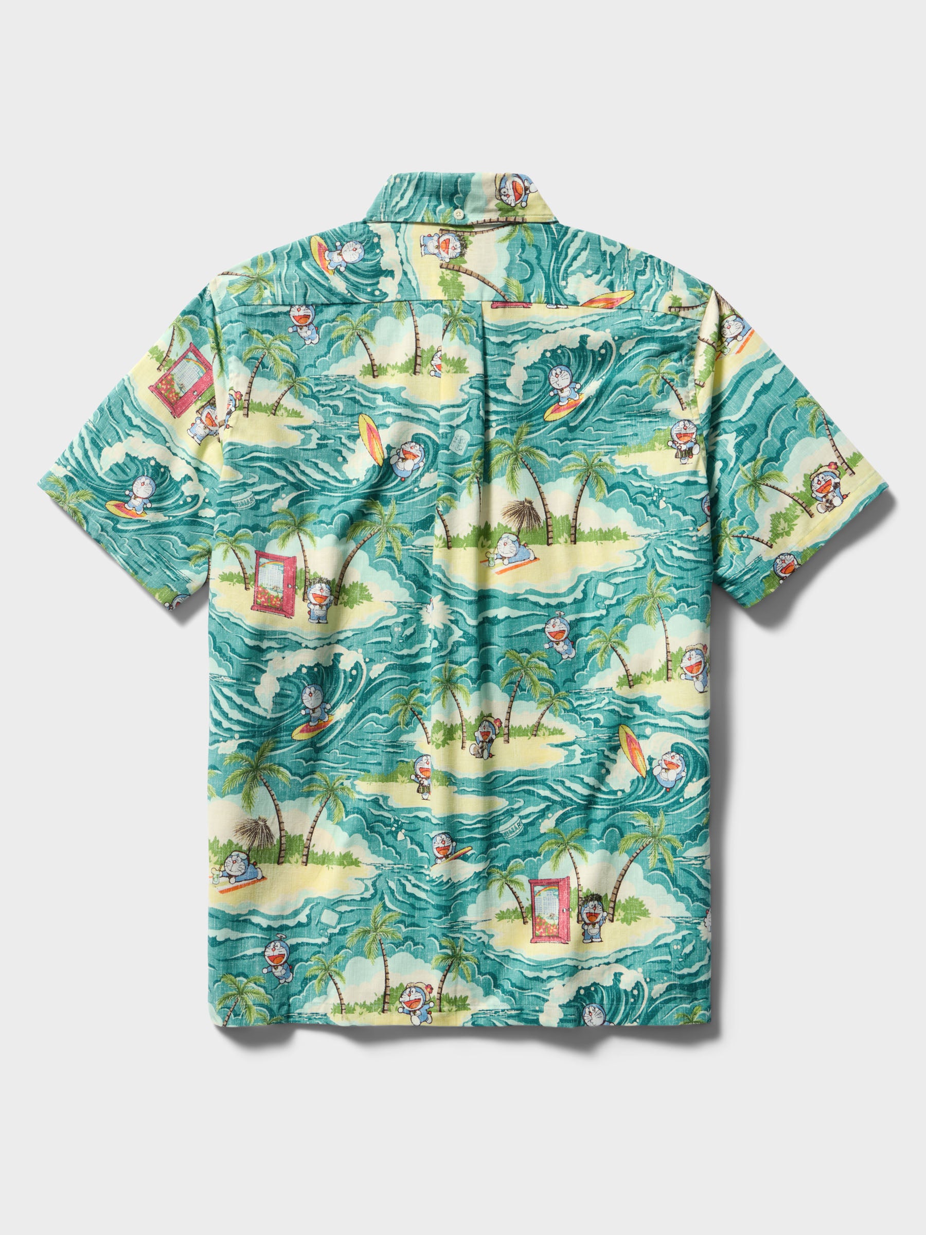 Reyn Spooner ALOHA DORAEMON BUTTON FRONT in TEAL