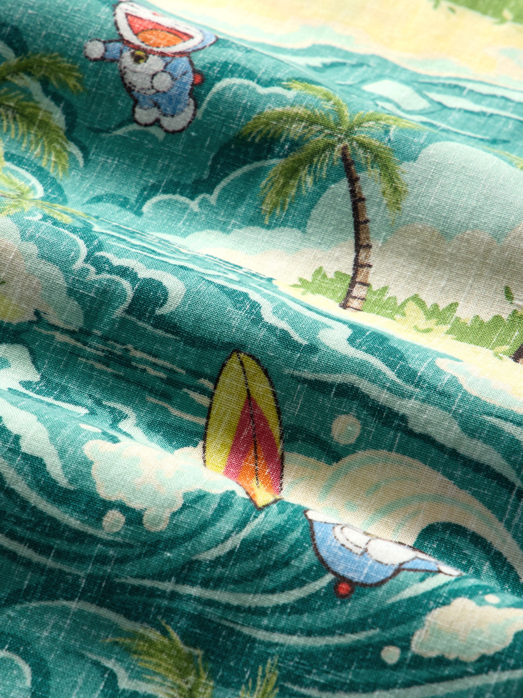 Reyn Spooner ALOHA DORAEMON BUTTON FRONT in TEAL