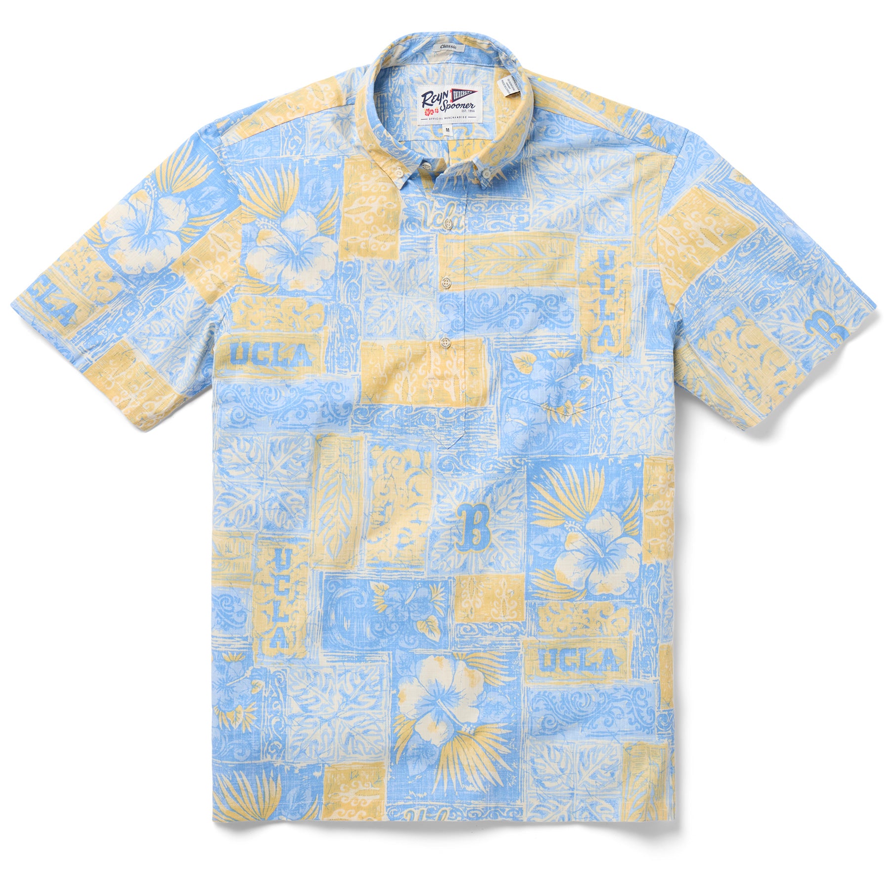 Reyn Spooner UNIVERSITY OF CALIFORNIA LOS ANGELES TAPA FLORAL PULLOVER in BLUE