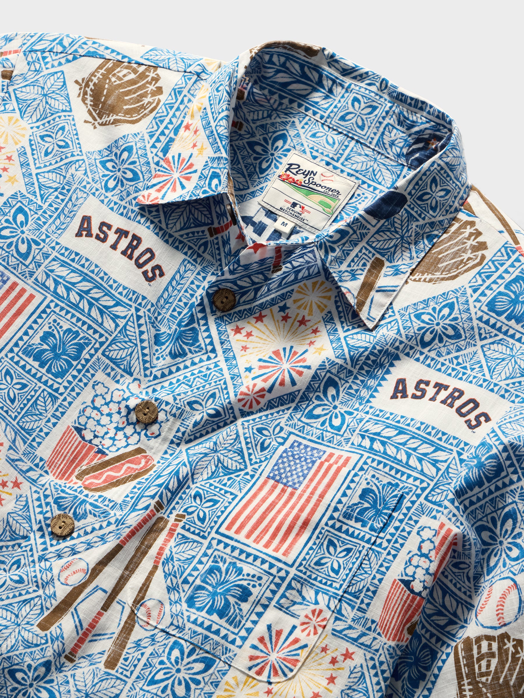 Reyn Spooner MLB® HOUSTON ASTROS AMERICA'S FAVORITE PASTIME ALOHA SHIRT in BLUE