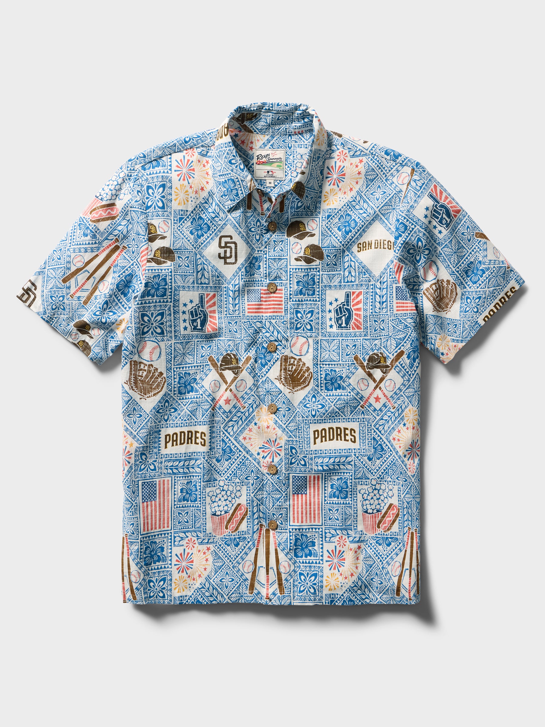 Reyn Spooner MLB® SAN DIEGO PADRES AMERICA'S FAVORITE PASTIME ALOHA SHIRT in BLUE