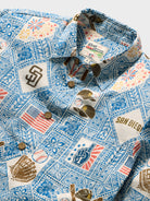 Reyn Spooner MLB® SAN DIEGO PADRES AMERICA'S FAVORITE PASTIME ALOHA SHIRT in BLUE