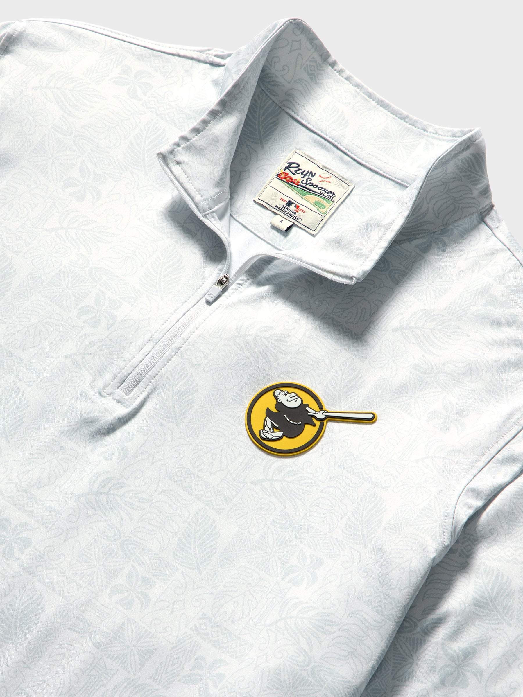 Reyn Spooner MLB® SAN DIEGO PADRES QUARTER ZIP in SOUTH PACIFIC TAPA - WHITE