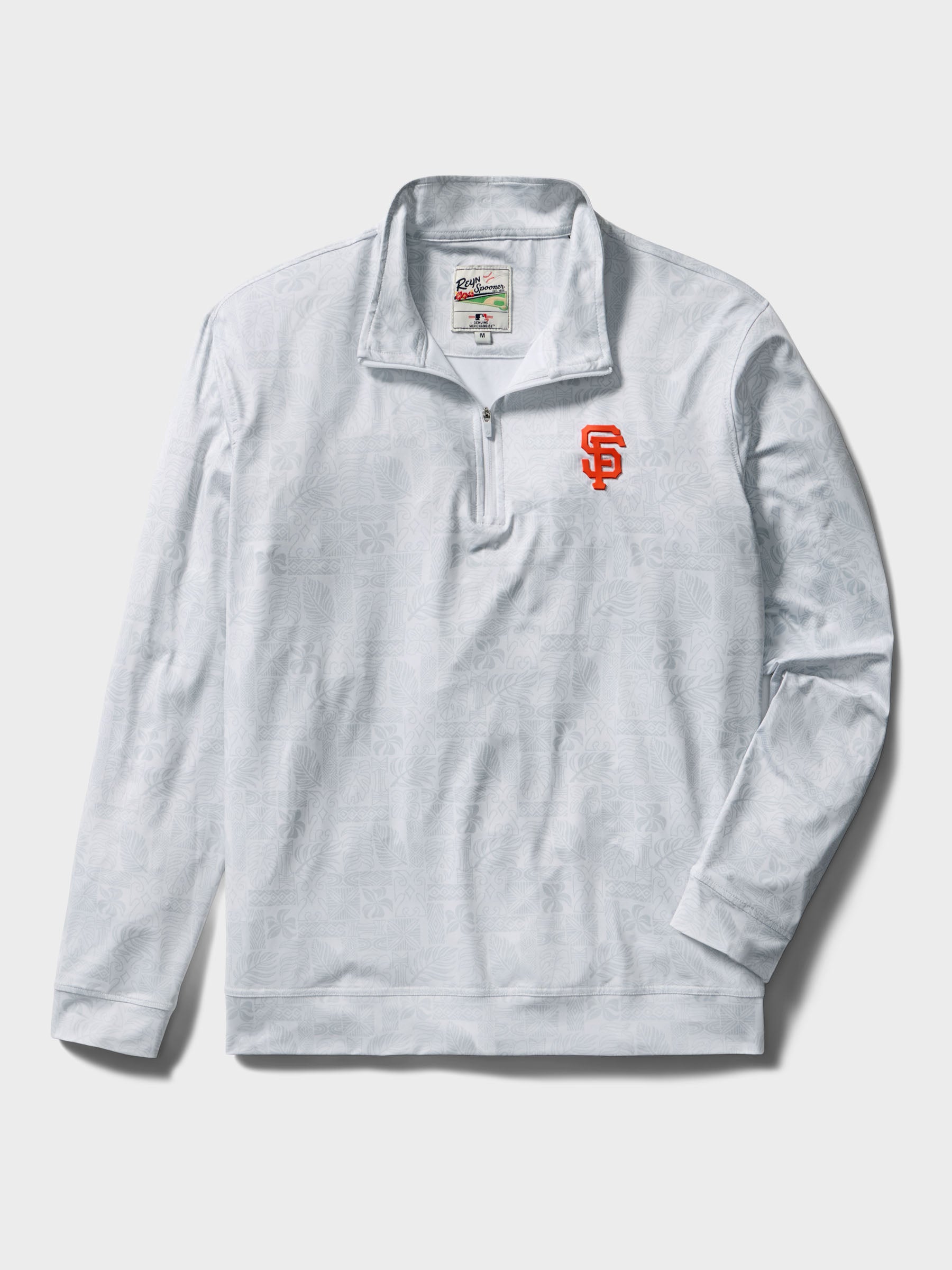Reyn Spooner MLB® SAN FRANCISCO GIANTS QUARTER ZIP in SOUTH PACIFIC TAPA - WHITE
