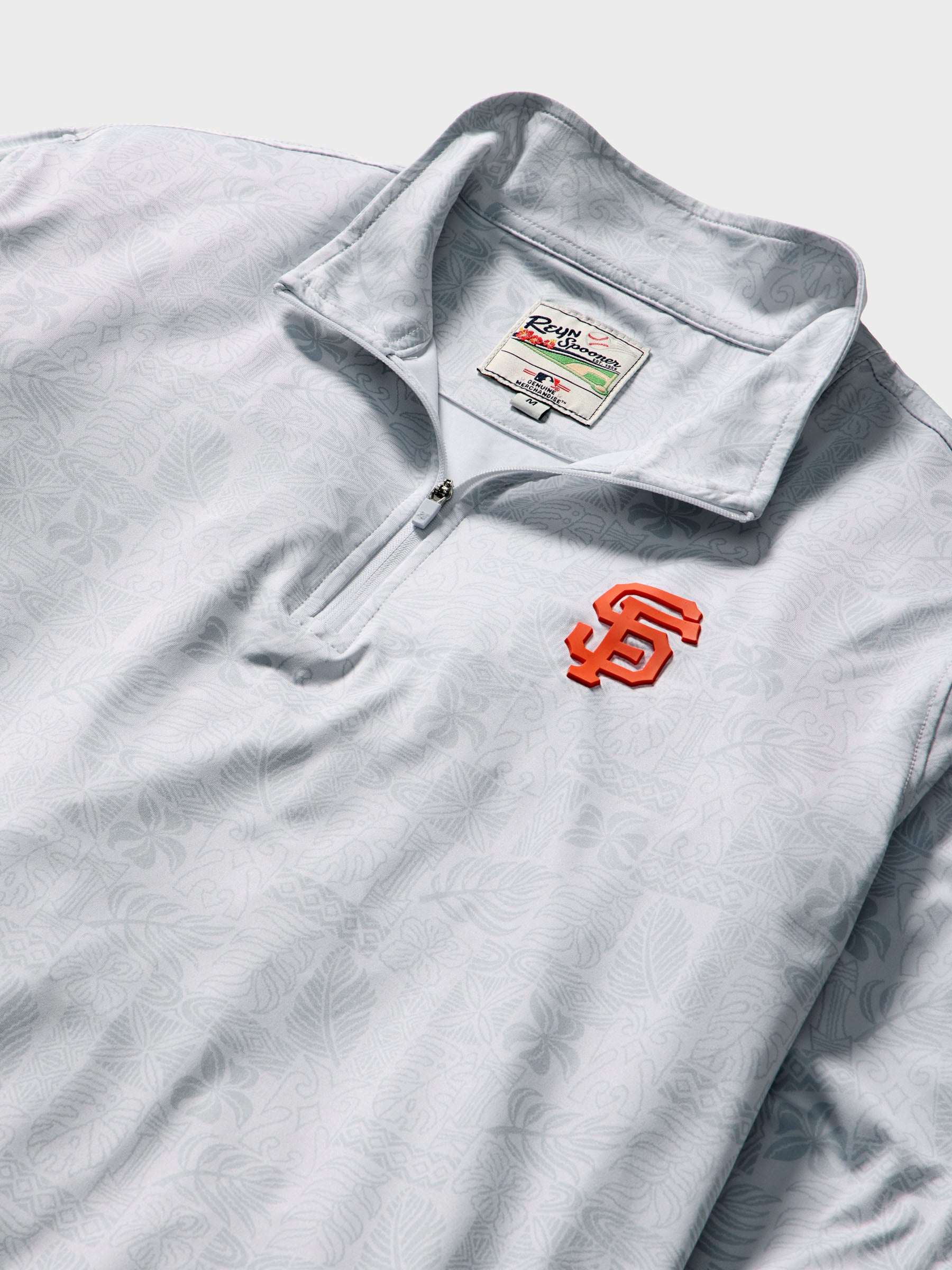 Reyn Spooner MLB® SAN FRANCISCO GIANTS QUARTER ZIP in SOUTH PACIFIC TAPA - WHITE