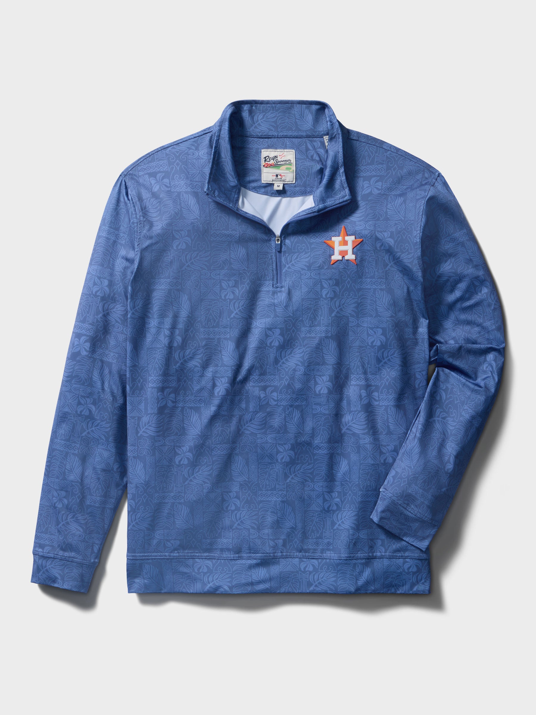 Reyn Spooner MLB® HOUSTON ASTROS QUARTER ZIP in SOUTH PACIFIC TAPA - TRUE NAVY