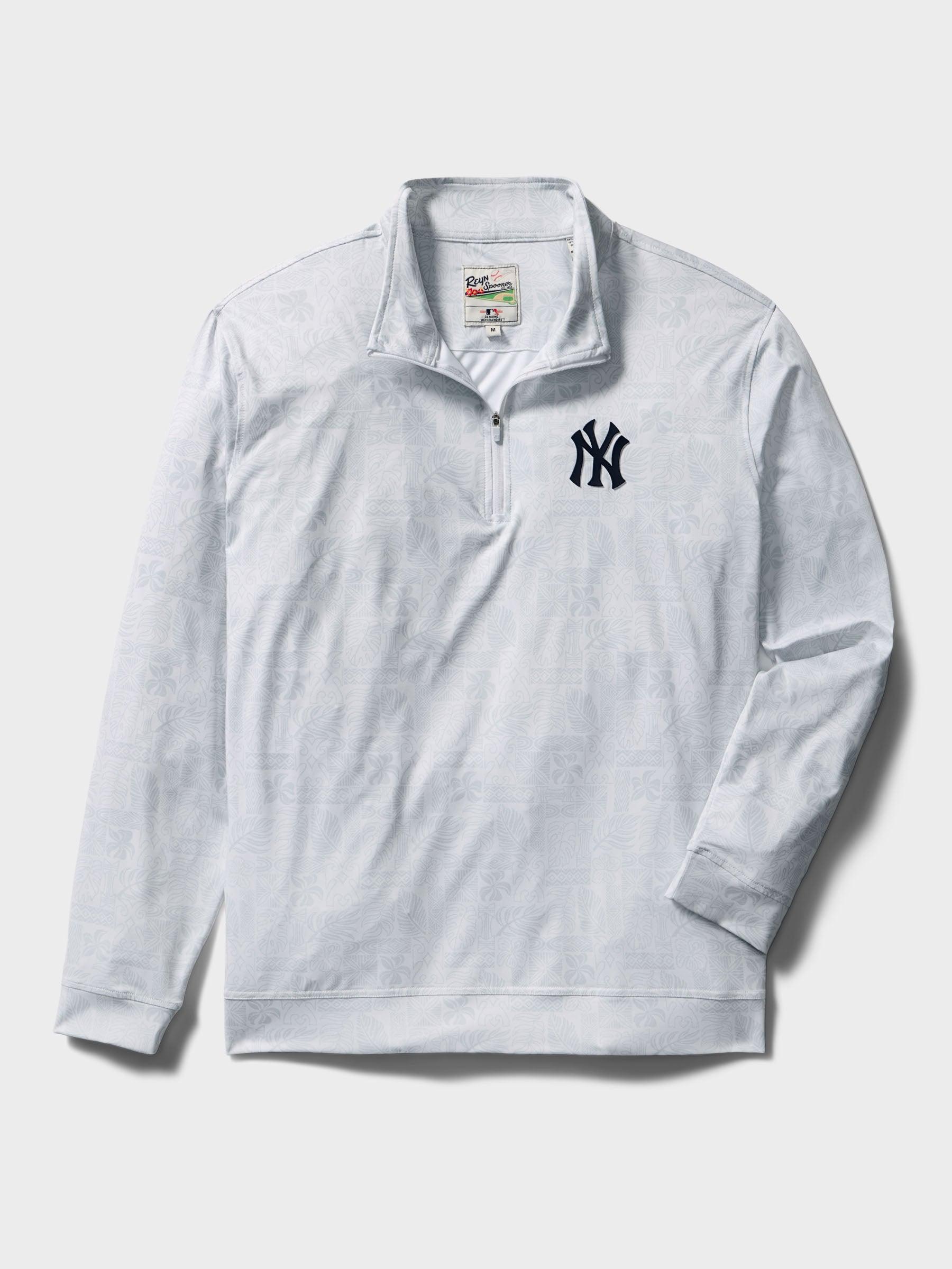 Reyn Spooner MLB® NEW YORK YANKEES QUARTER ZIP in SOUTH PACIFIC TAPA - WHITE