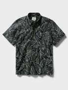 Reyn Spooner KALO LEAF BUTTON FRONT in CHARCOAL