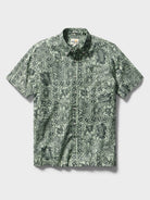Reyn Spooner RETRO TAPA BUTTON FRONT in GREEN
