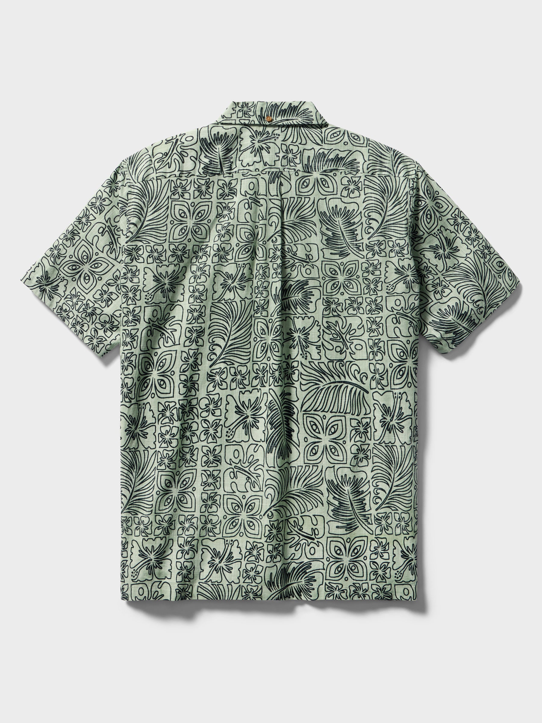Reyn Spooner RETRO TAPA BUTTON FRONT in GREEN
