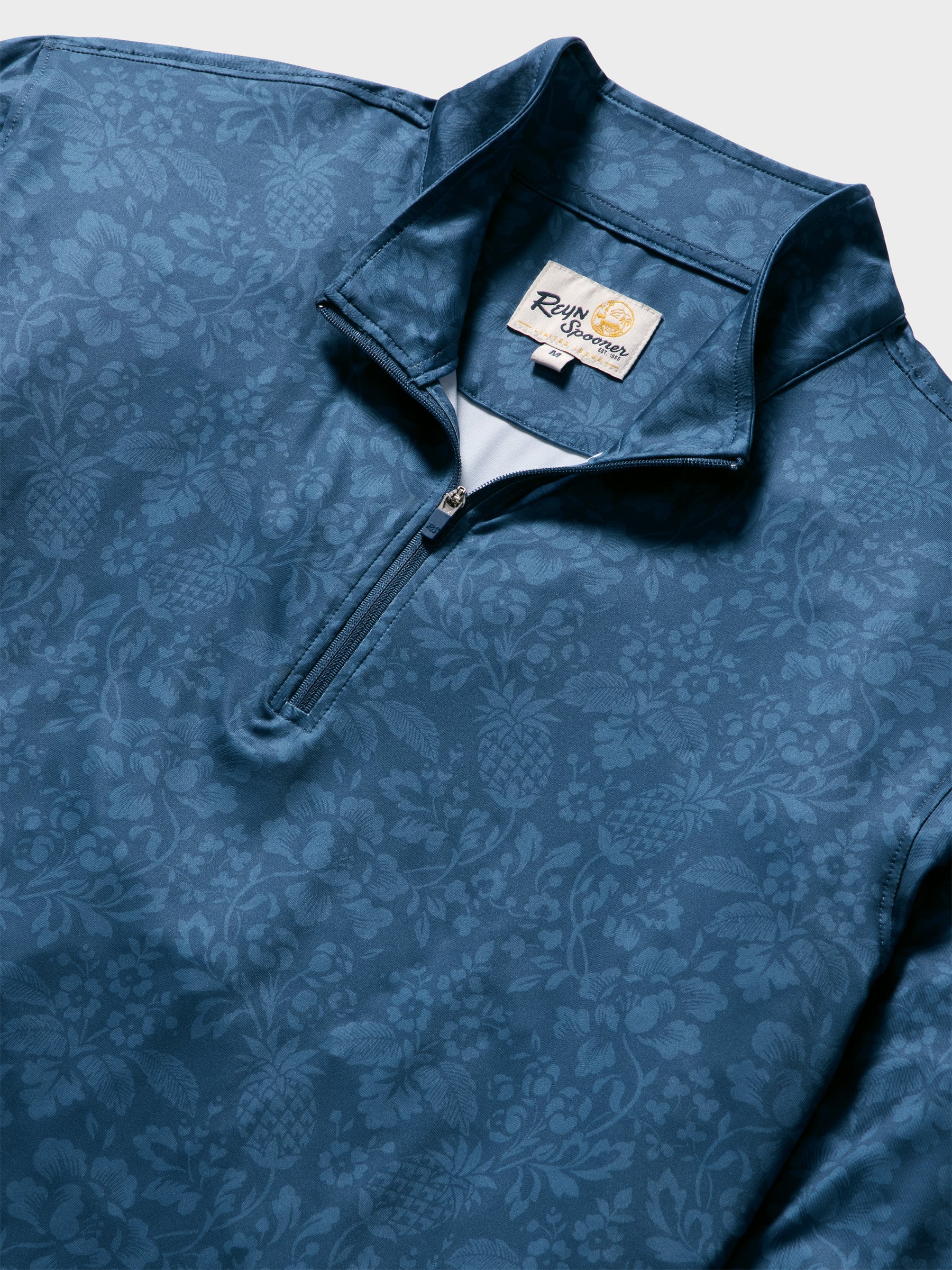Reyn Spooner OAHU HARVEST PERFORMANCE QUARTER ZIP in BLUE