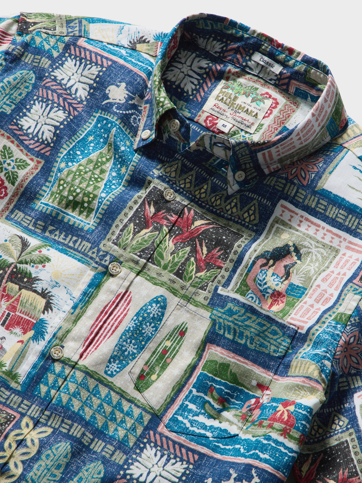 Reyn Spooner HAWAIIAN CHRISTMAS 2026 BUTTON FRONT in NAVY