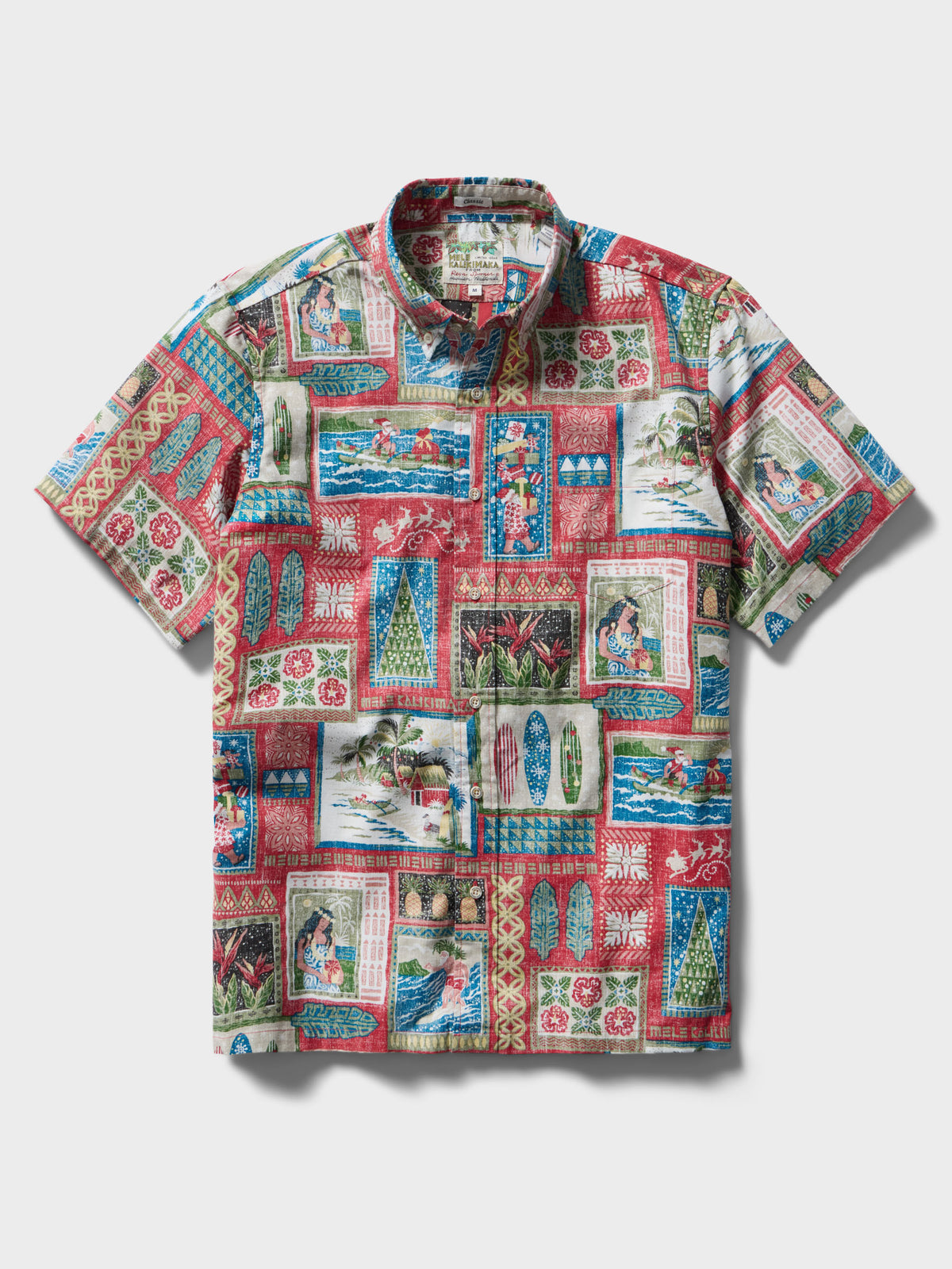 Reyn Spooner HAWAIIAN CHRISTMAS 2026 BUTTON FRONT in RED