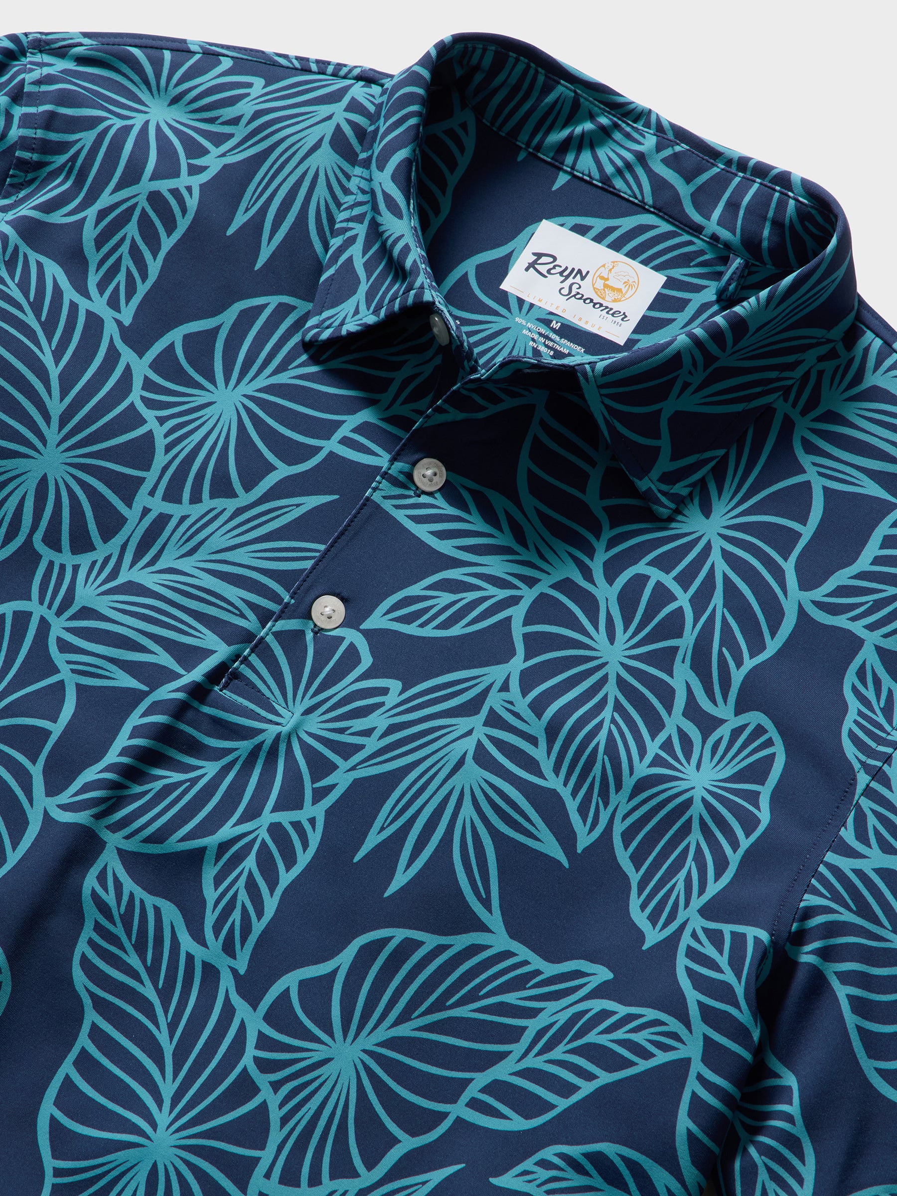 Reyn Spooner KALO LEAF PERFORMANCE POLO in NAVY