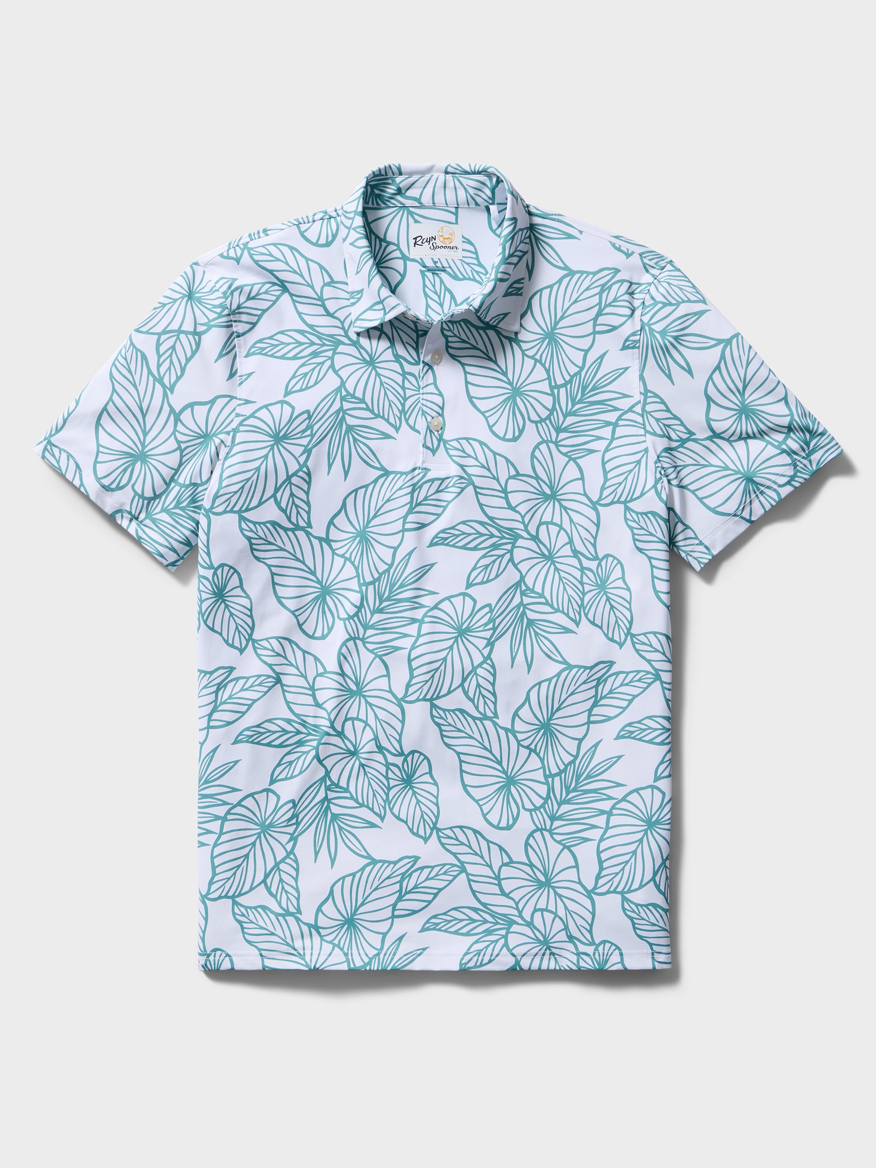 Reyn Spooner KALO LEAF PERFORMANCE POLO in WHITE