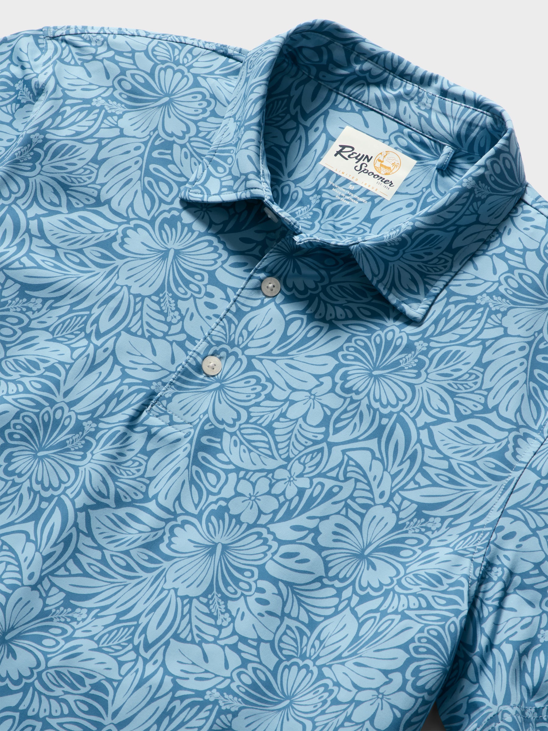 Reyn Spooner NAHELE PUA PERFORMANCE POLO in BLUE