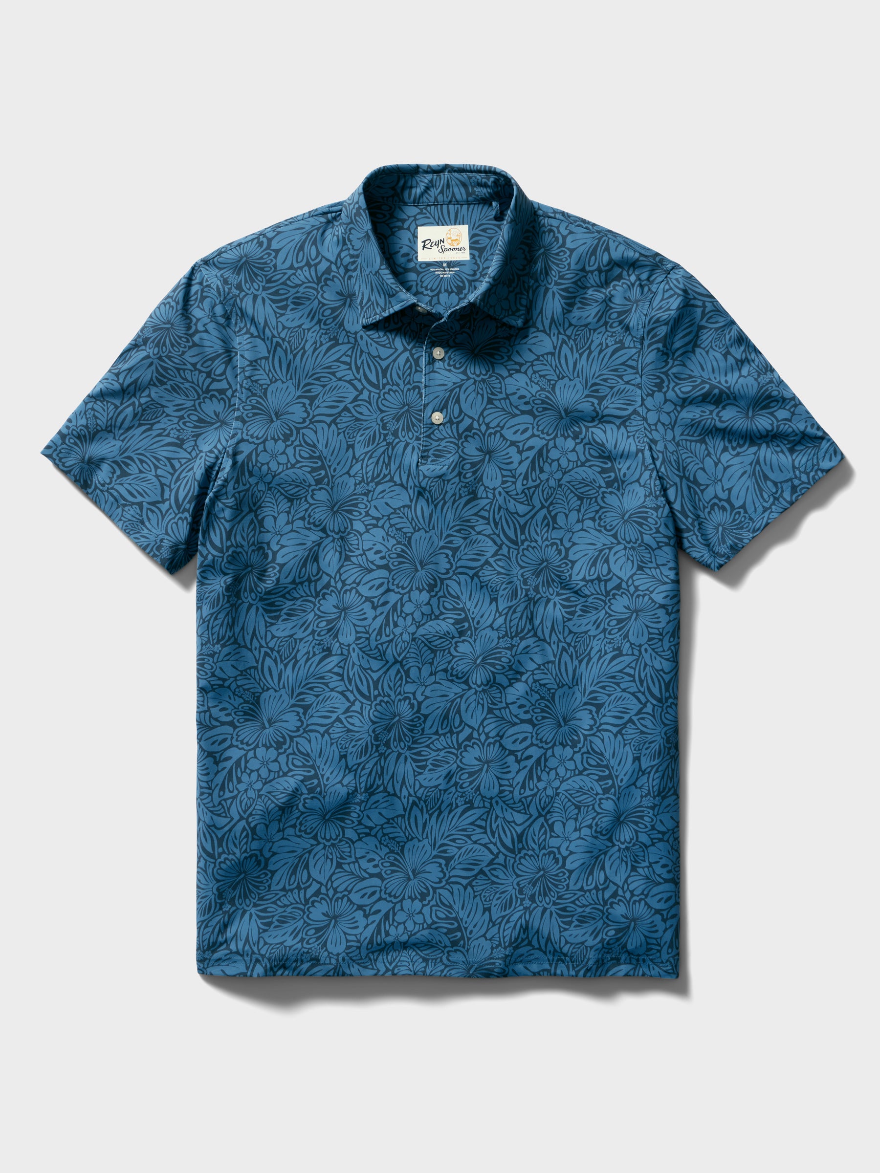 Reyn Spooner NAHELE PUA PERFORMANCE POLO in NAVY