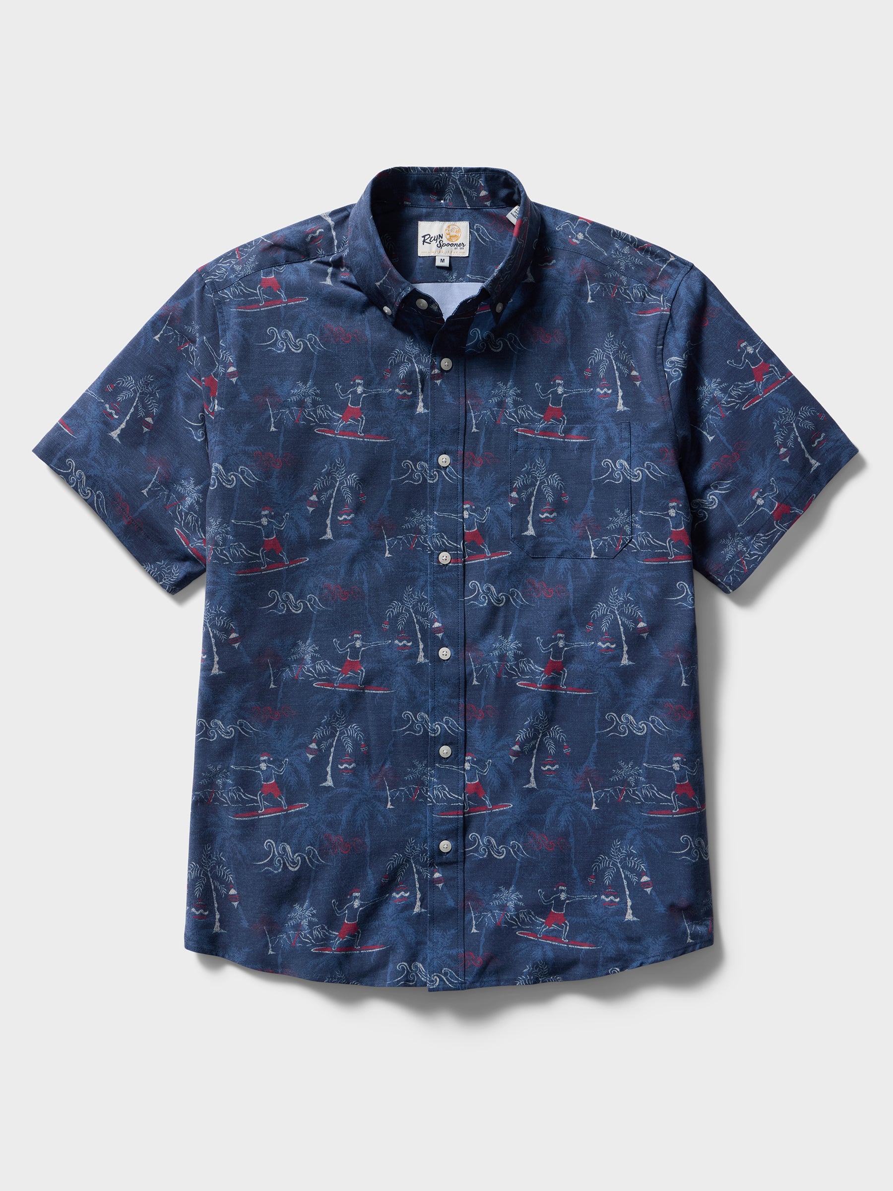 SURFIN' SANTA MEN'S PERFORMANCE ALOHA SHIRT | Reyn Spooner