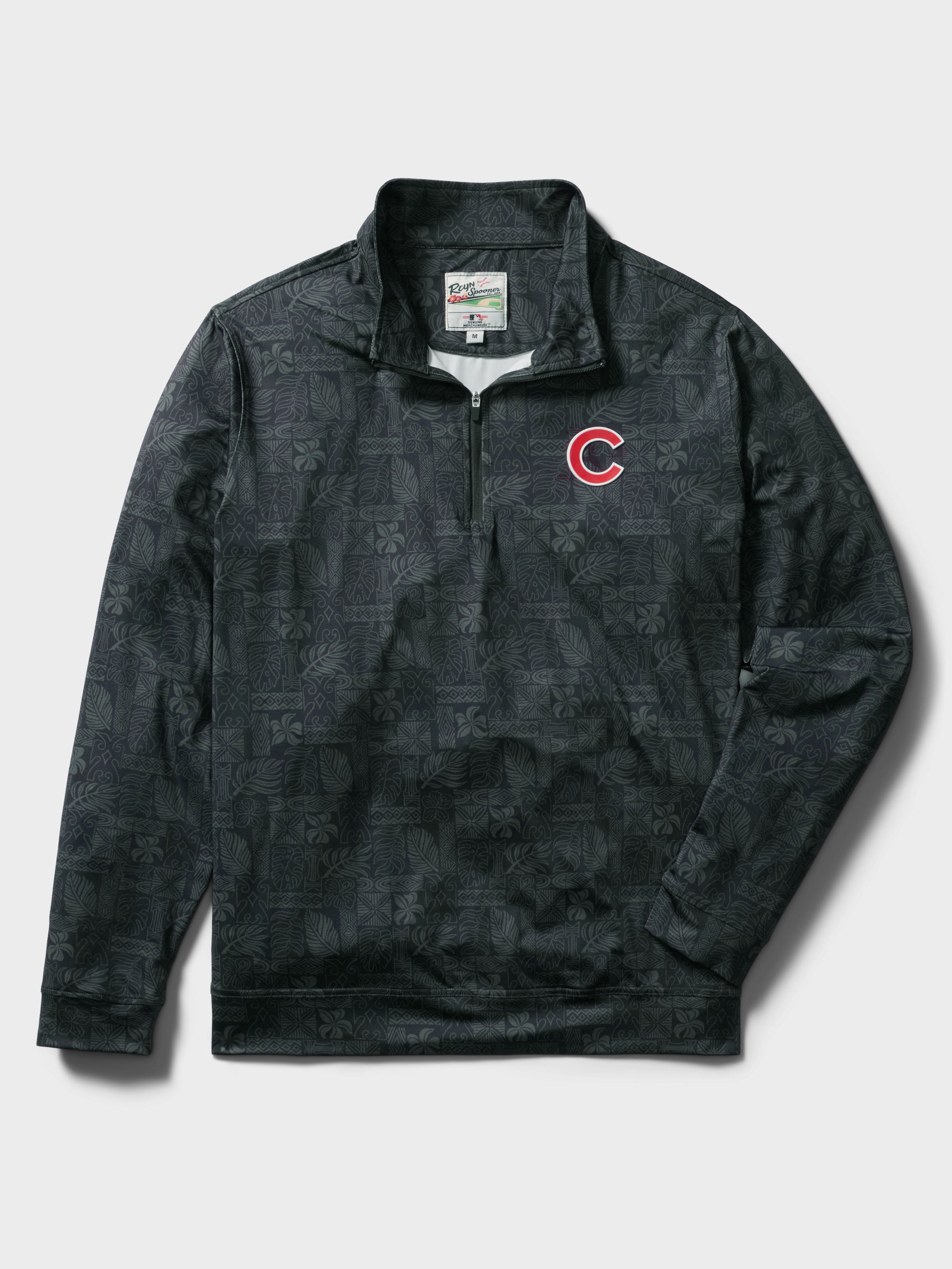 Reyn Spooner MLB® CHICAGO CUBS QUARTER ZIP in SOUTH PACIFIC TAPA - BLACK