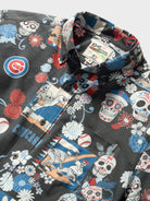 Reyn Spooner MLB® CHICAGO CUBS DÍA DE LOS MUERTOS PERFORMANCE ALOHA SHIRT in BLACK