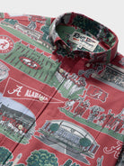 Reyn Spooner UNIVERSITY OF ALABAMA SCENIC PERFORMANCE ALOHA SHIRT in RED