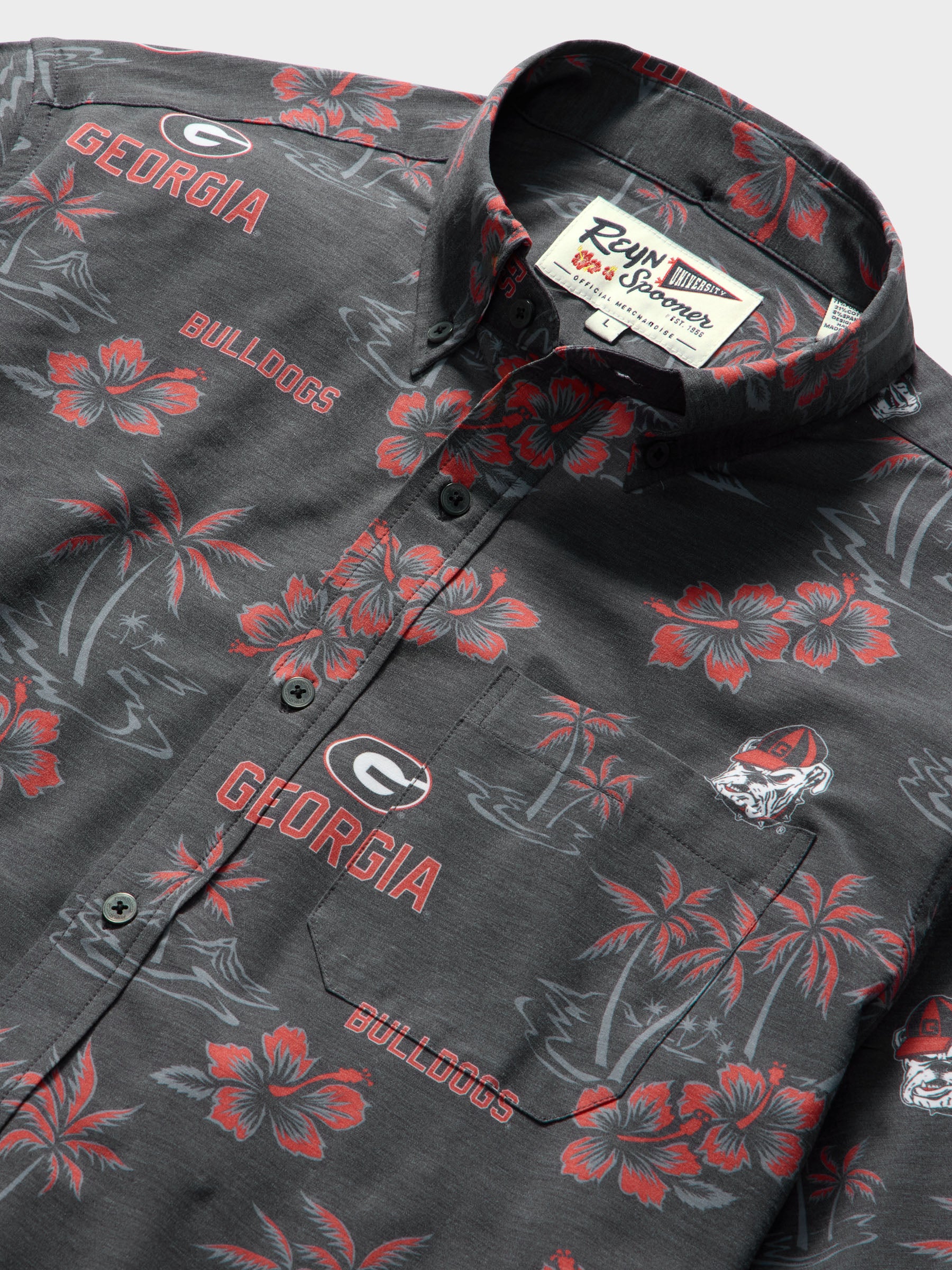 Reyn Spooner UNIVERSITY OF GEORGIA KEKAI PERFORMANCE ALOHA SHIRT in BLACK