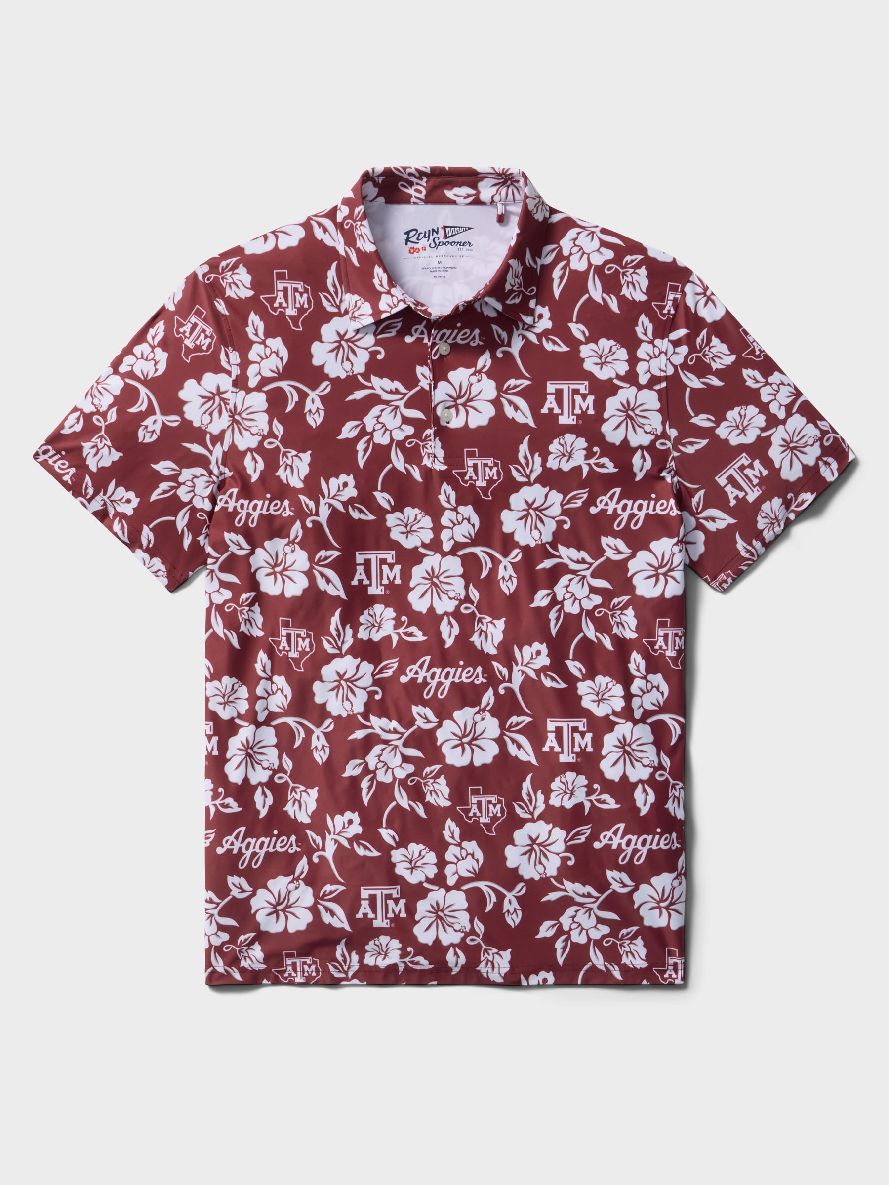Reyn Spooner TEXAS A&M UNIVERSITY PUA PERFORMANCE POLO in MAROON