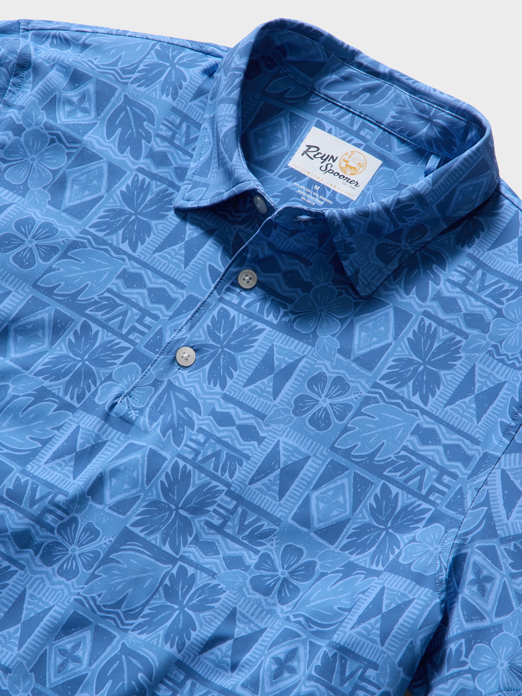 Reyn Spooner KAPA STORY PERFORMANCE POLO in BLUE