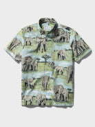 Reyn Spooner SAN DIEGO ZOO ELEPHANT VALLEY BUTTON FRONT in MINERAL