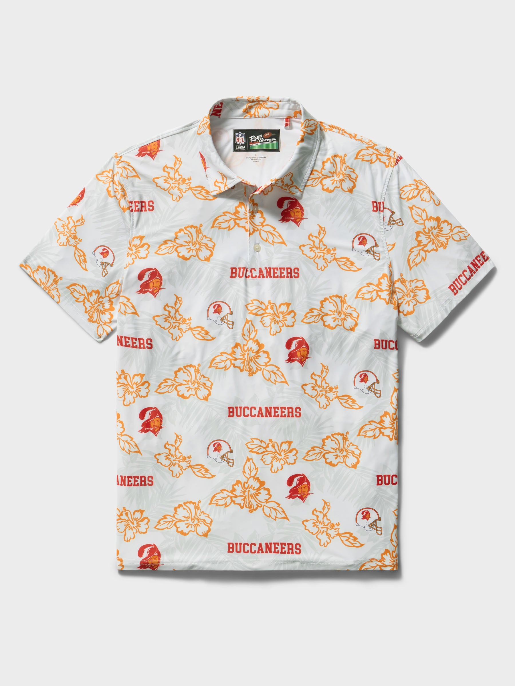 Reyn Spooner TAMPA BAY BUCCANEERS GAME DAY PERFORMANCE POLO in WHITE