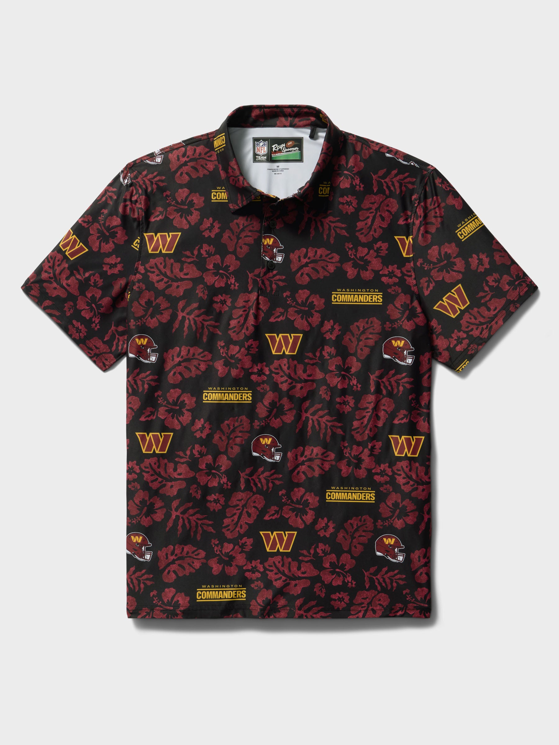 Reyn Spooner WASHINGTON COMMANDERS THROWBACK PERFORMANCE POLO in Black