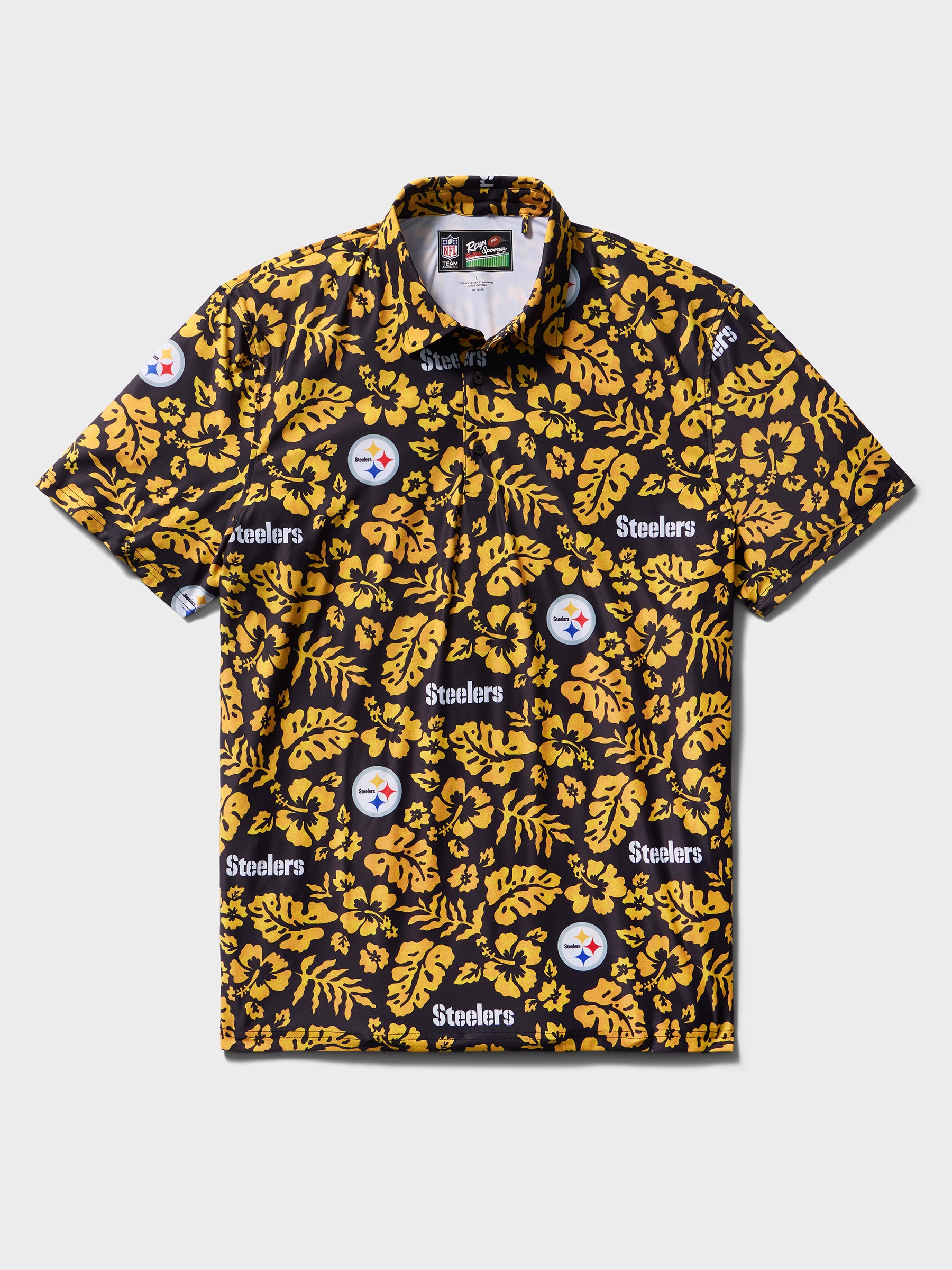 Reyn Spooner PITTSBURGH STEELERS GAME DAY PERFORMANCE POLO in BLACK