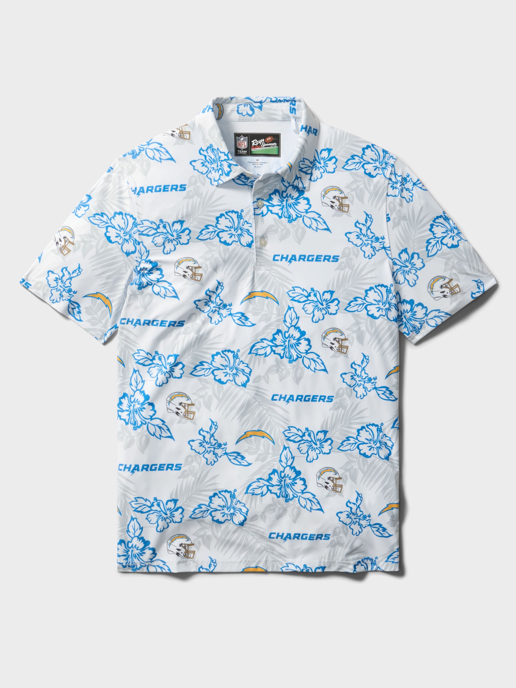 Reyn Spooner LOS ANGELES CHARGERS GAME DAY PERFORMANCE POLO in WHITE