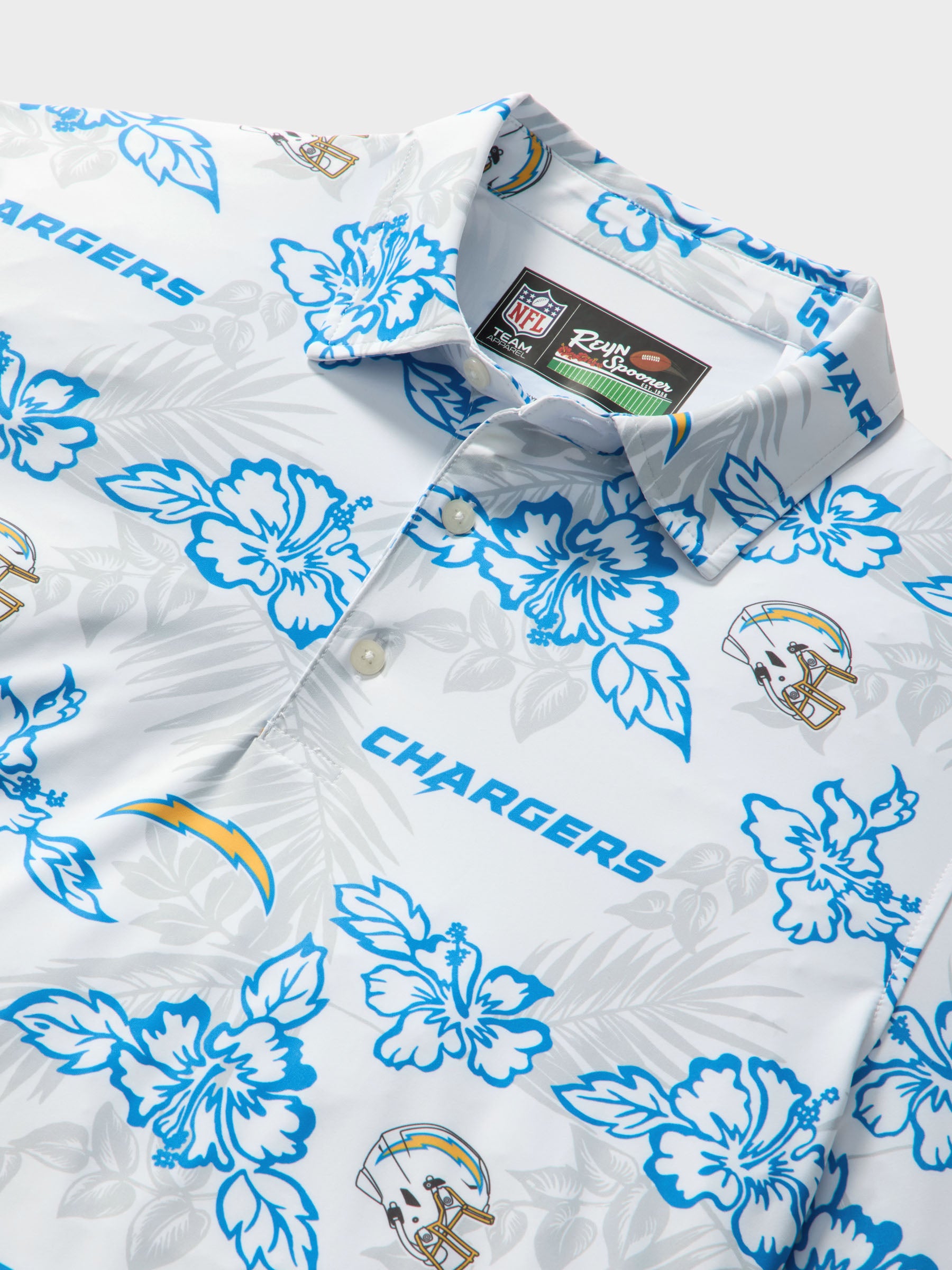 Reyn Spooner LOS ANGELES CHARGERS GAME DAY PERFORMANCE POLO in WHITE