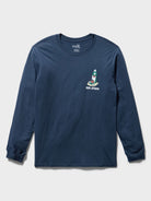 Reyn Spooner SANTA'S ISLAND SHACK LONG SLEEVE GRAPHIC TEE in NAVY