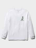 Reyn Spooner SANTA'S ISLAND SHACK LONG SLEEVE GRAPHIC TEE in WHITE