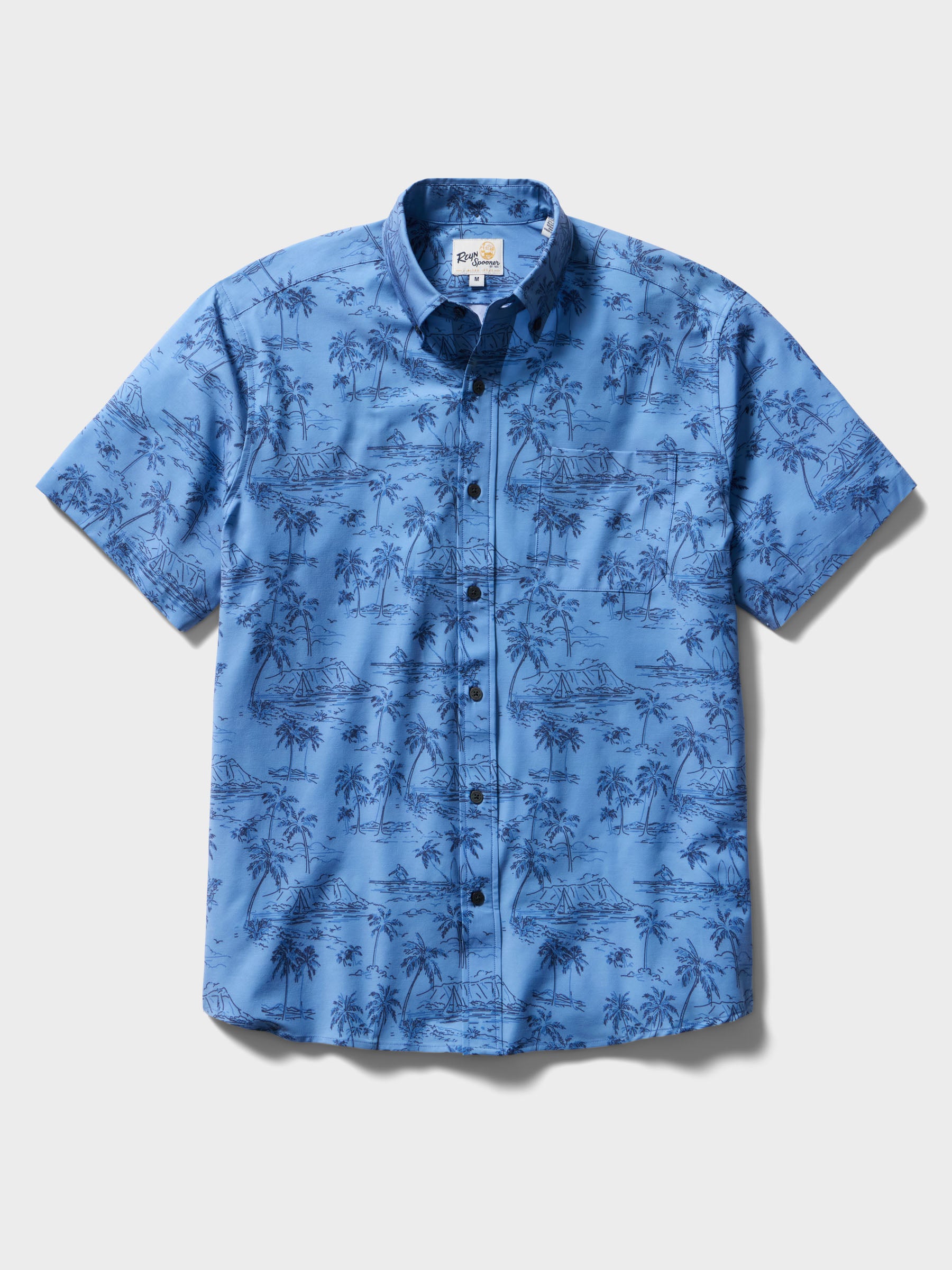 Reyn Spooner DIAMOND HEAD PERFORMANCE BUTTON FRONT in BLUE