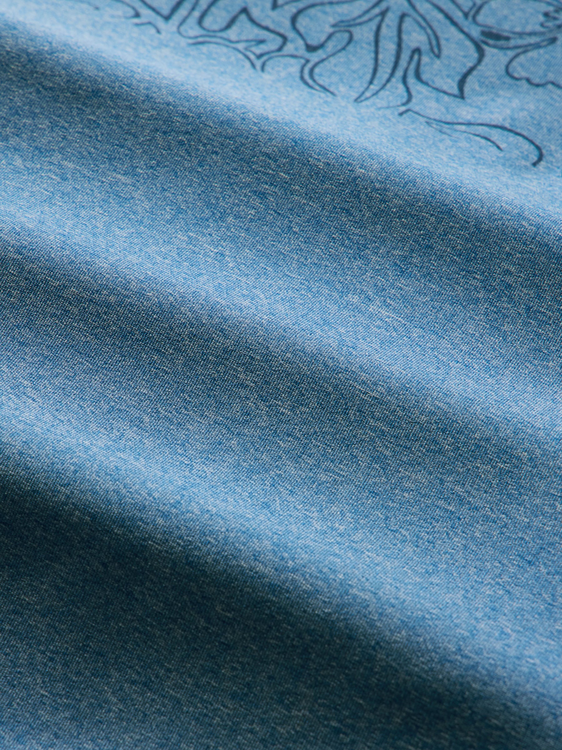Reyn Spooner MONSTERA INK PERFORMANCE HOODIE in MID BLUE