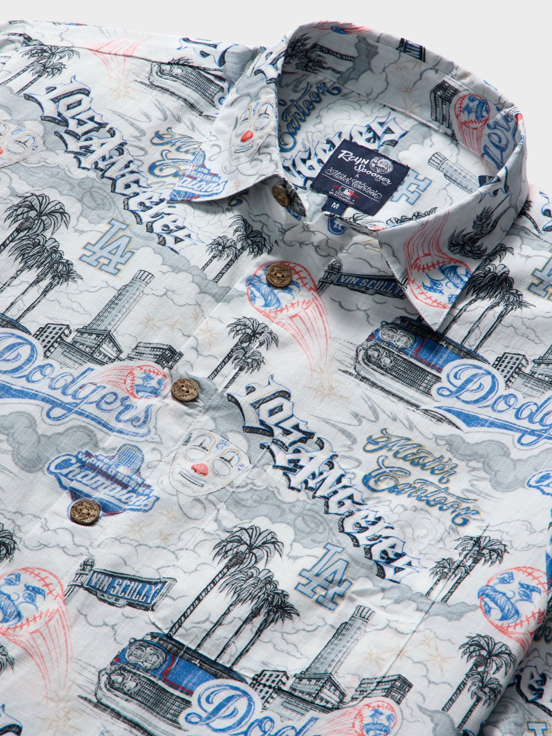 Reyn Spooner MLB® LOS ANGELES DODGERS X MISTER CARTOON SCENIC in WHITE